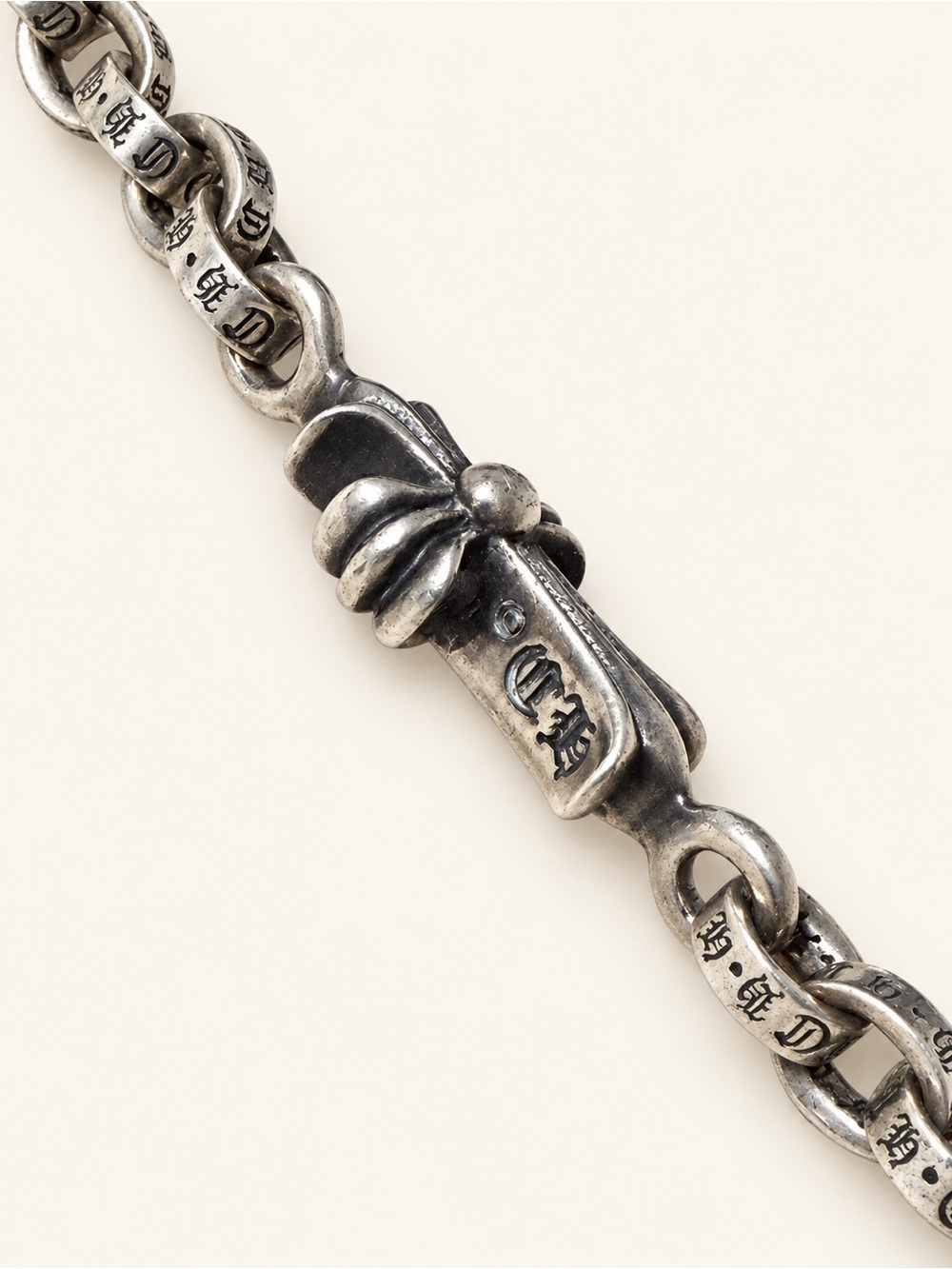 Chrome Hearts Paper Chain Bracelet w/ Cross .925 Sterling Silver - Picture 5 of 8